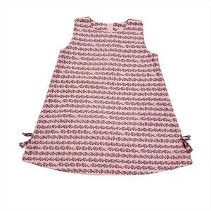 JIM THOMPSON Girls Elephant Dress XL Sleeveless Pink Bows Pockets Cotton